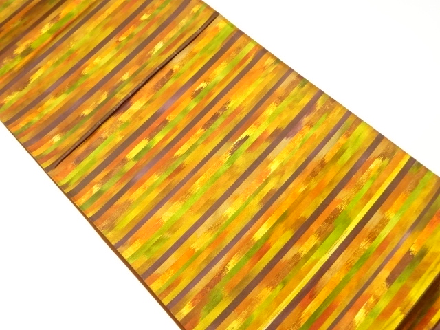 引箔横縞模様袋帯